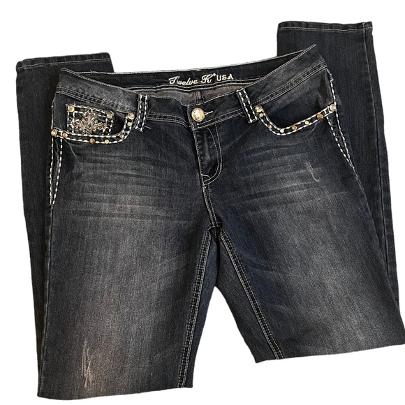 Twelve K Bedazzled Jeans - Picture 2 of 7
